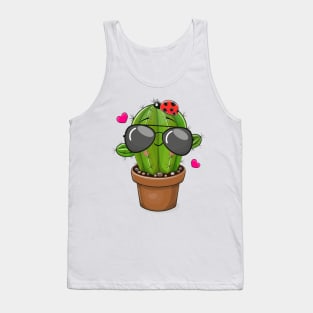 Cool painted cactus with sunglasses Tank Top